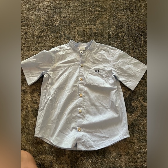 Hannah Kate Boys Light Blue Linen Button down - Picture 1 of 5
